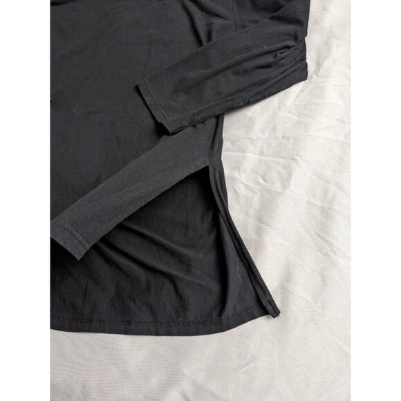 Vintage Michael Simon top Black Boat Neck Three Cats Ruffle Shirt Womens Size L - Picture 4 of 9